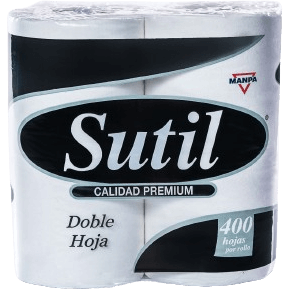 SUTIL calidad premium- papel higiénico de 400 hojas