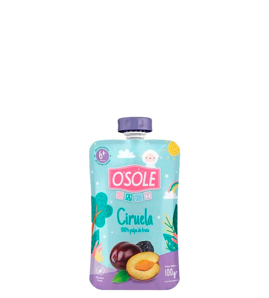 Osole Baby Compota de ciruela con pulpa de fruta natural Gluten Free +6 meses 100g