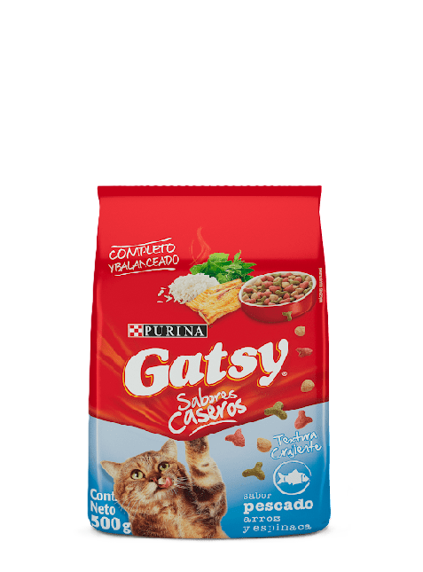 Purina Gatsy Sabor A Pescado Con Arroz Y Espinaca 500 g