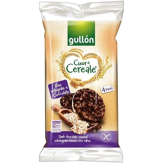 Gullón Cuor di Cereale - galletas de arroz inflado cubierto de chocolate amargo 105,2g