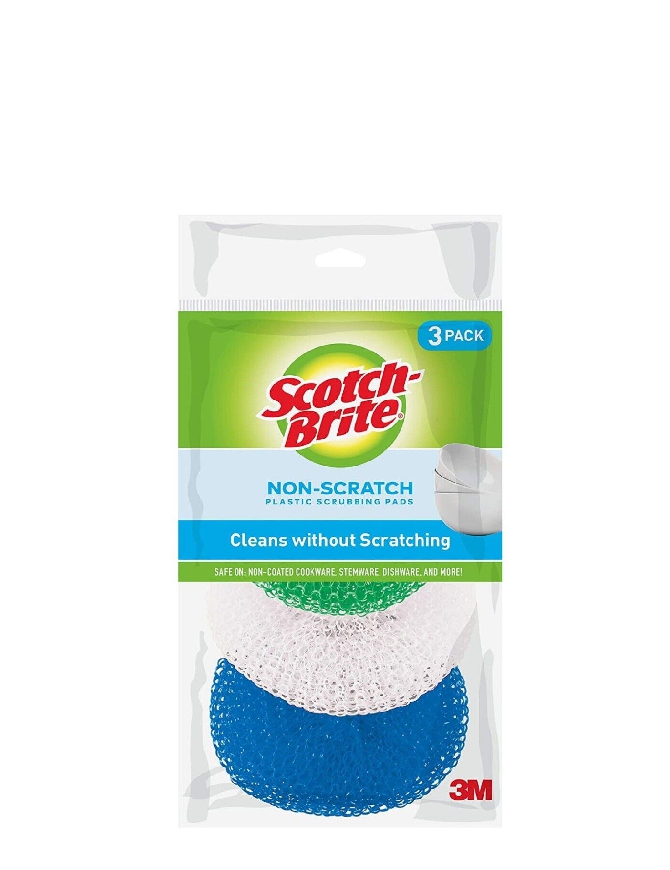 Scotch Brite Non-Scratch Plastic Scrubbing Pads 3 Pack