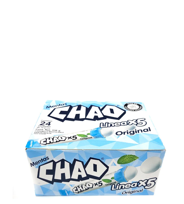 Chao Mentas sabor original contiene 24 unidades 336g