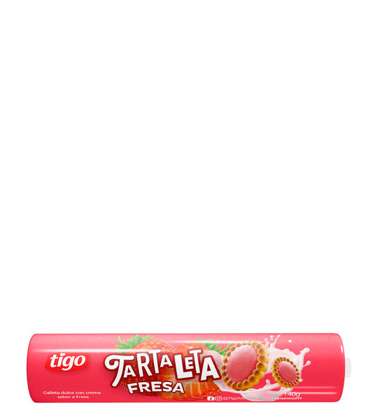 Tigo Tartaleta Galleta dulce con crema sabor a fresa 140g