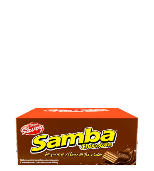 Nestle Savoy Samba chocolate galleta cubierta y rellena de chocolate 20 unidades 640g