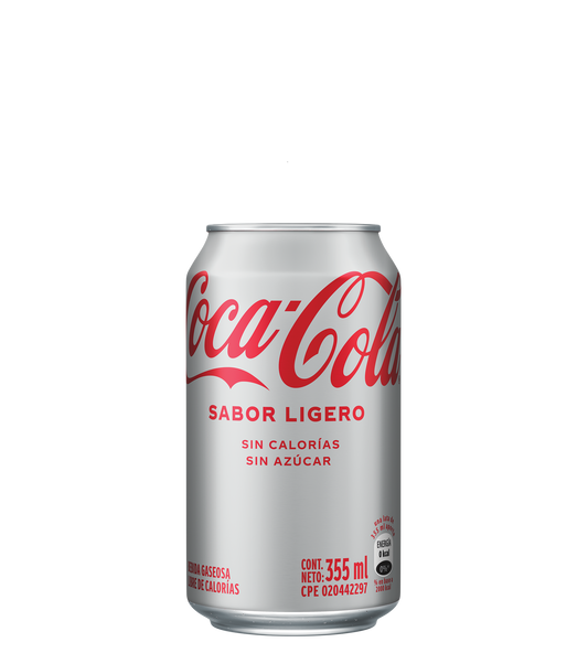 Coca-Cola Sin azúcar/ sabor ligero - Bebida gaseosa en lata  355ml