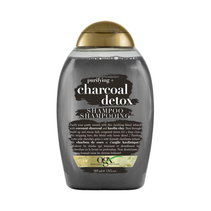 OGX Purifying + Charcoal Detox Shampoo para eliminación de acumulación y nutrición ligera, sin sulfatos