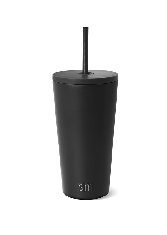 Simple Modern Vaso Negro De Acero Con Pitillo 20 OZ