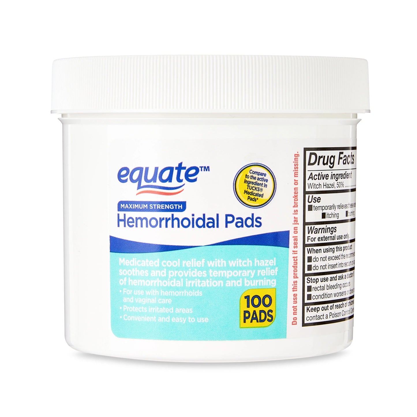 Equate Hemorrhoidal Pds 100 pads