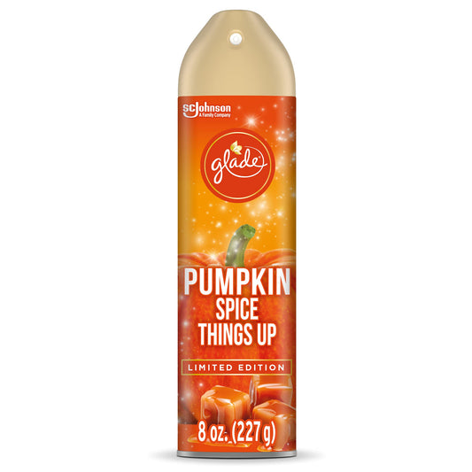 Glade spray(PUMPKIN SPICE THINGS UP) Notas de calabaza, caramelo y especias