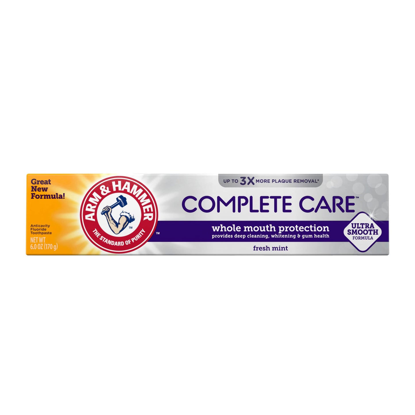 ARM & HAMMER Complete Care 170 g Arm & Hammer, Complete Care - Pasta de dientes de protección bucal entera Pasta de dientes con flúor fresco, menta