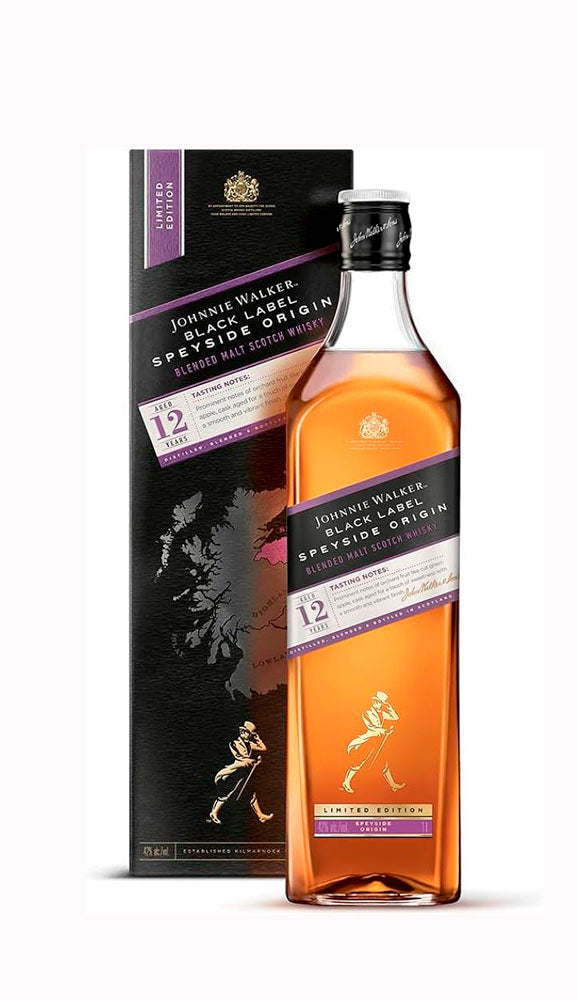 Johnnie Walker black label Speyside origin 12 años