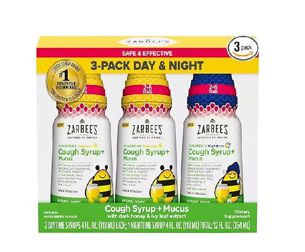 Zarbees Cough Syrup (jarabe para la tos) Pack  3 (dia y noche)