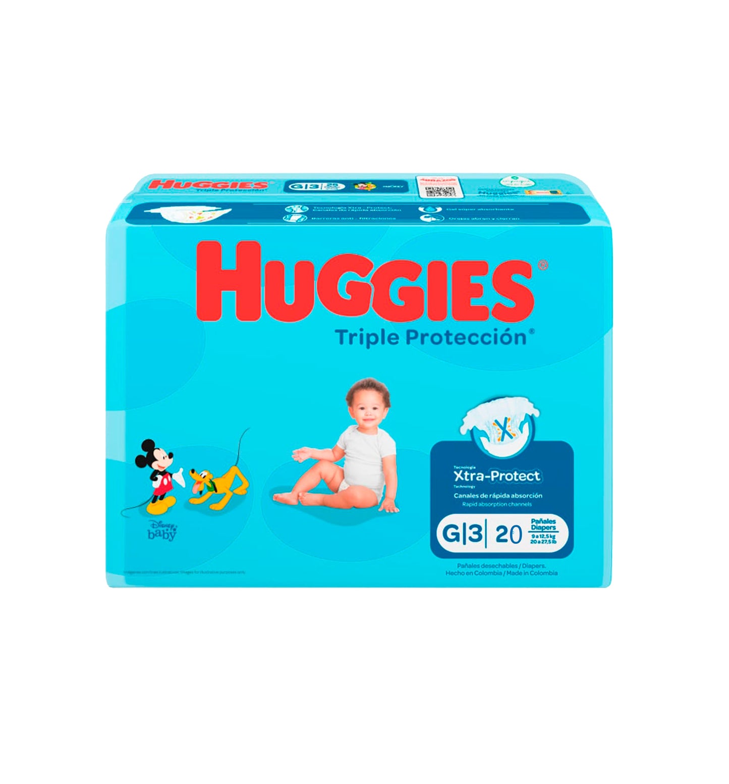 Huggies Pañales Desechables Triple Proteccion G 9-12,5 Kg 20 Und