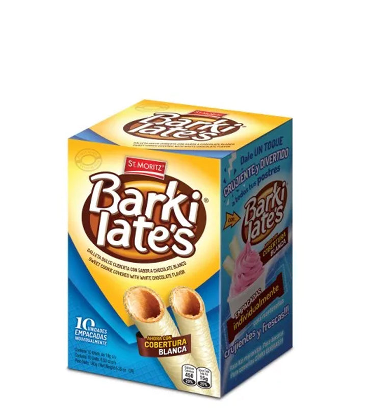 St. Moritz Barki Late's Galleta dulce cubierta con sabor a chocolate blanco 10 Unidades 180g