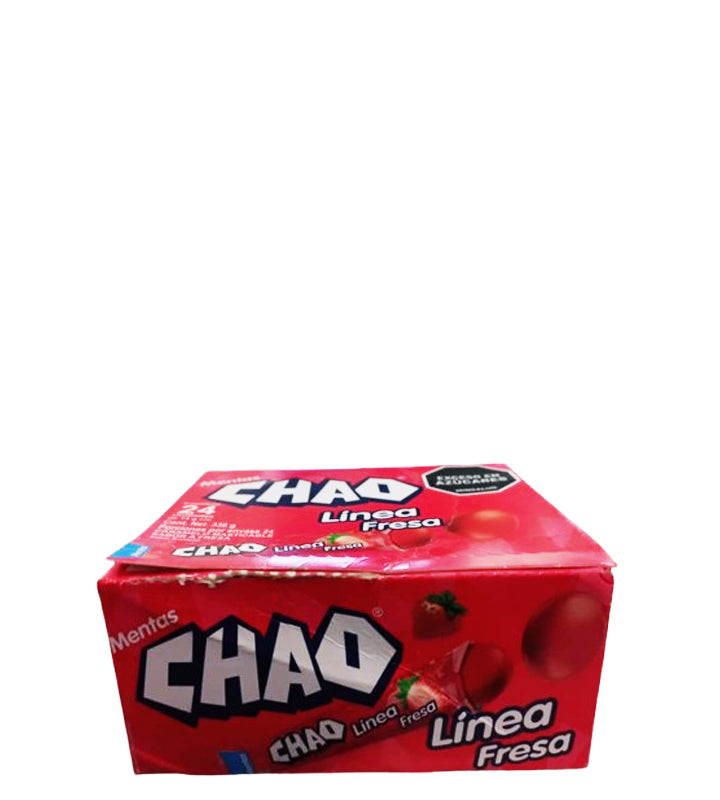 Chao Mentas sabor fresa contiene 24 unidades 336g