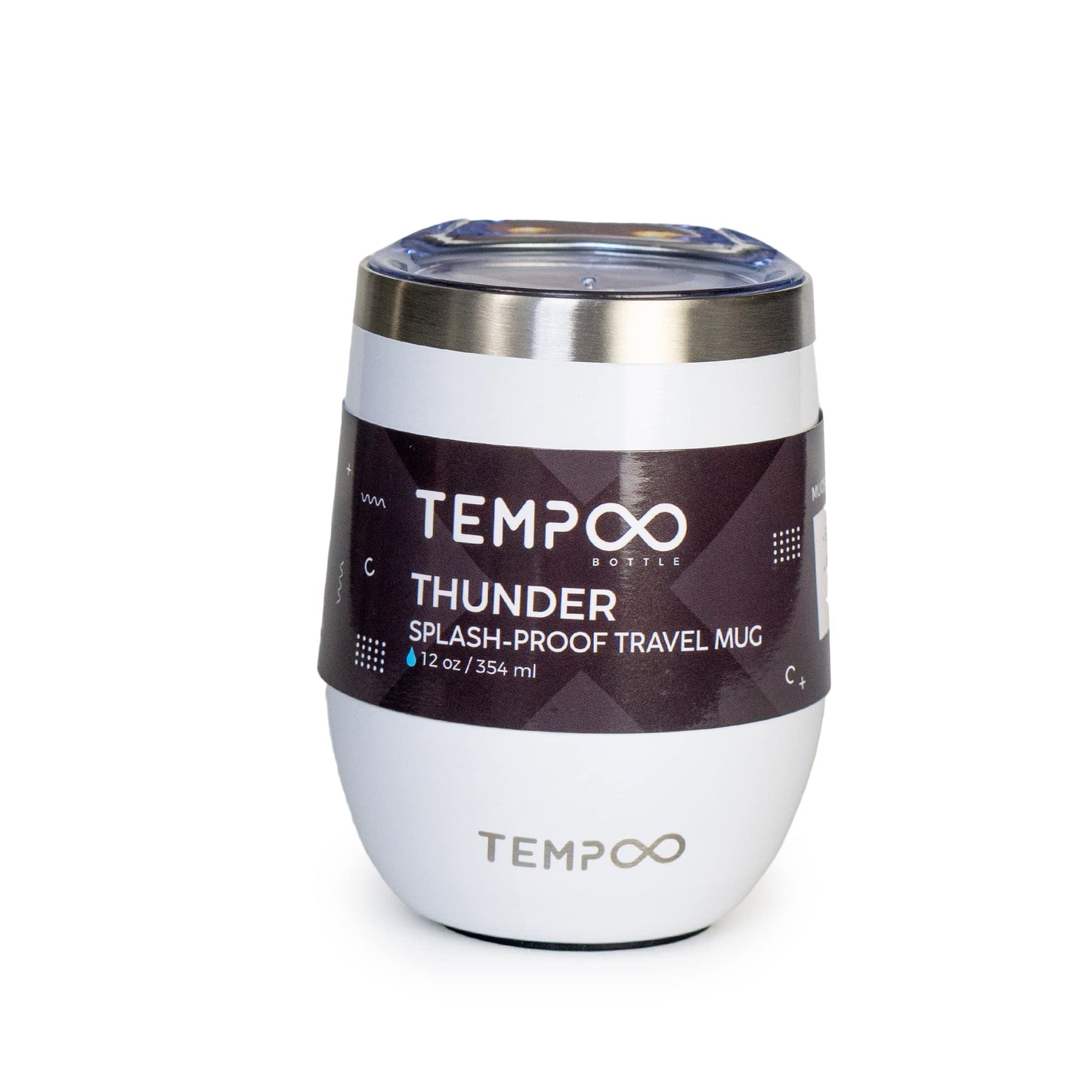 Tempoo Thunder Leak - Proof Travel Mug Pearl White 12 Oz