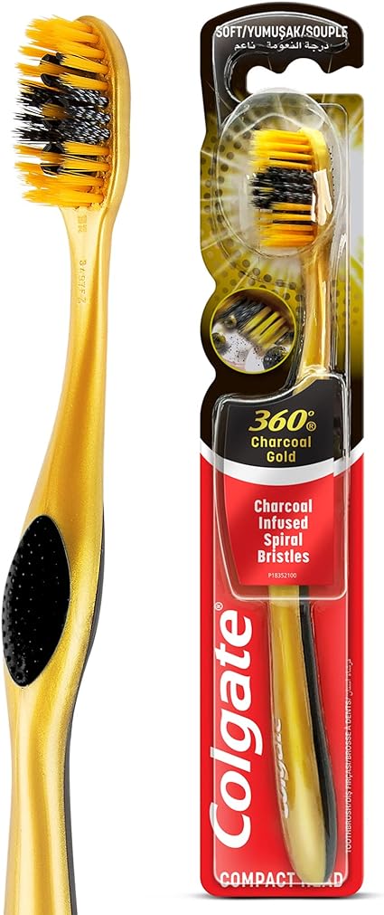 Colgate cepillo de dientes 360 Charcoal Gold (carbon de oro)