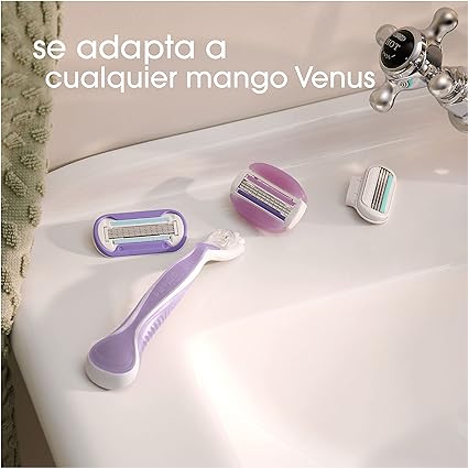 Gillette Venus ComfortGlide Breeze Maquinilla de Depilación Para Mujer + 2 Cuchillas de Recambio, 3 Recambios Para Una Depilación Suave, Apurada