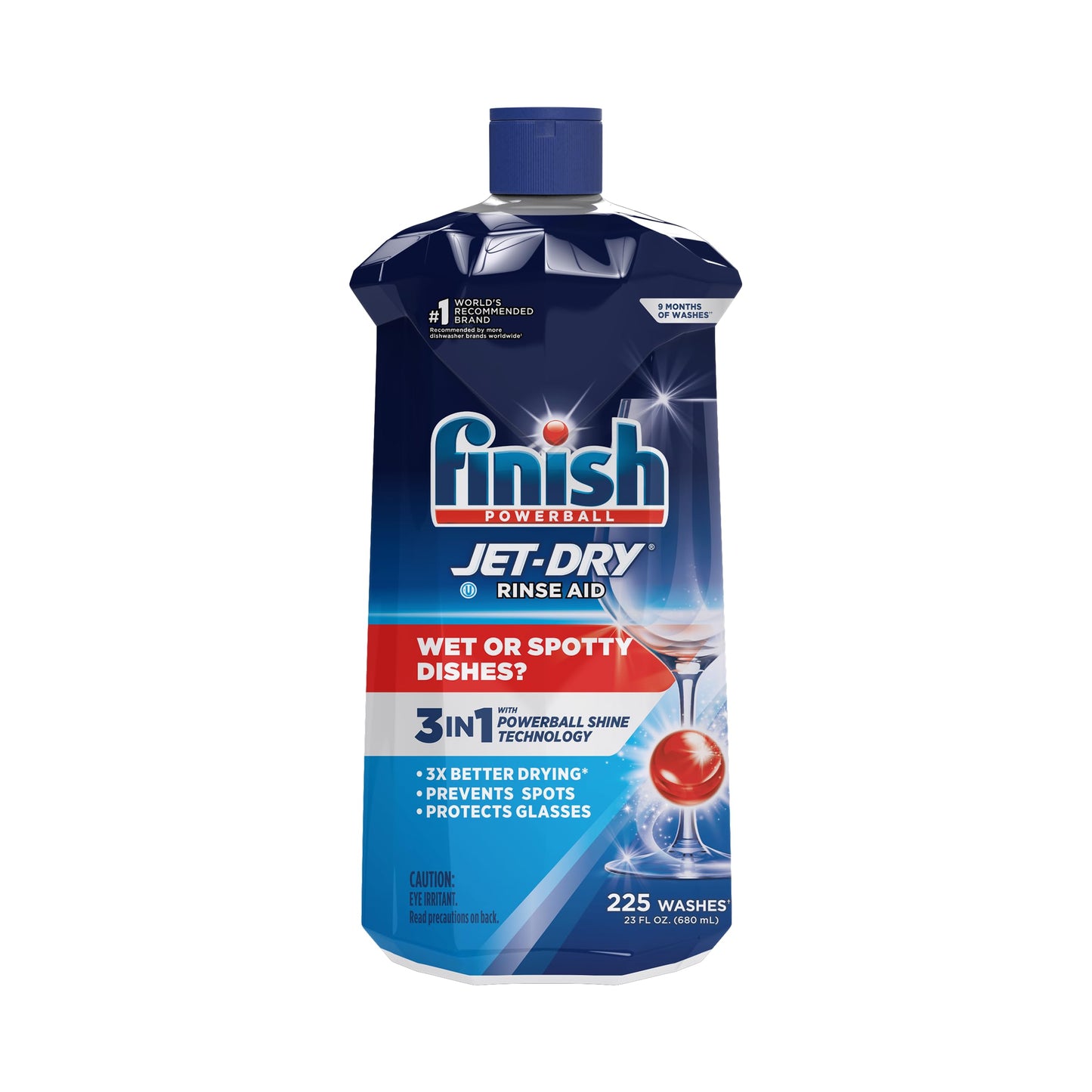 Finish Powerball Jet-Dry - Ayudante de enjuague líquido para lavavajillas, agente de secado y enjuague 473 ml