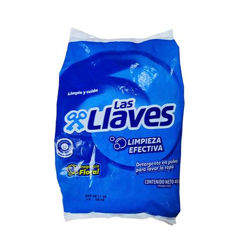 Las Llaves Detergente en polvo  limpieza efectiva  fragancia floral 400g