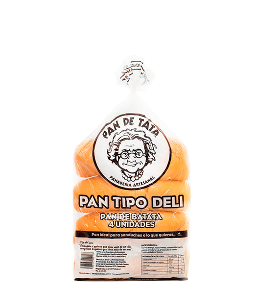 Pan De Tata Panaderia Artesanal Pan de batata tipo deli 4 unidades 390g
