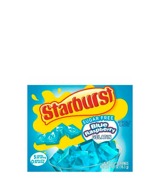 Starburst Sugar Free Blue Raspberry Gelatin - Gelatina de frambuesa azul sin azúcar 18.3g