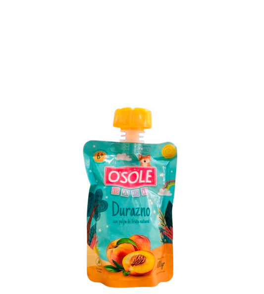 Osole Baby Compota de durazno con pulpa de fruta natural Gluten Free +6 meses 100g