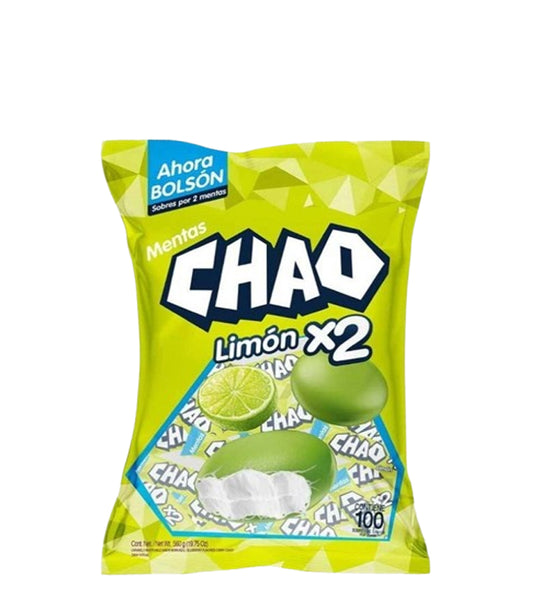 Chao Mentas sabor a limón x2 100 unidades 560g