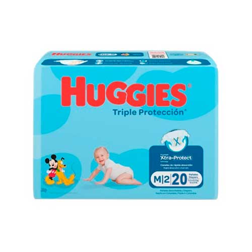 Huggies Pañales Desechables Triple Proteccion M/5,5-9,5 Kg 20 Und