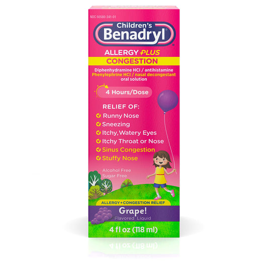 Childrens Benadryl Allergy (antialérgico) Plus Congestión