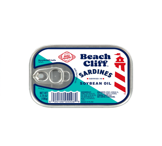 Beach Cliff Sardines - servidas en aceite de soja 106gr