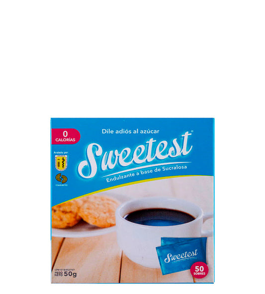 Sweetest Endulzante a base de sucralosa 0 calorías 50 sobres 1g c/u