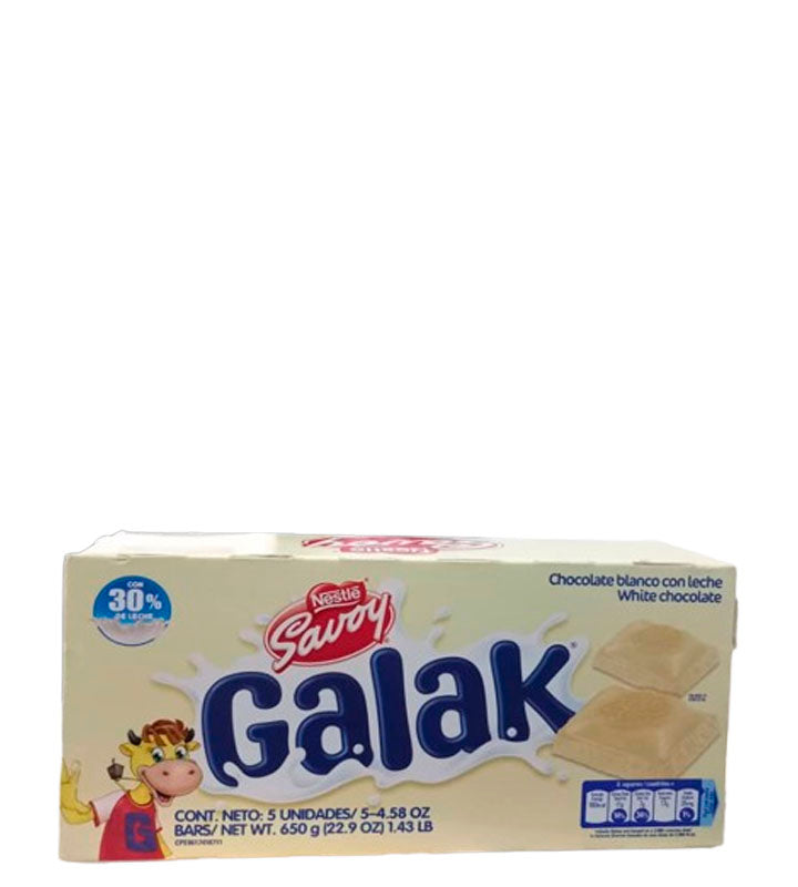 Nestle Savoy Galak chocolate blanco con leche 5 unidades 650g