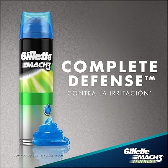 Gillette Mach3 Gel de afeitar Piel sensible 198g