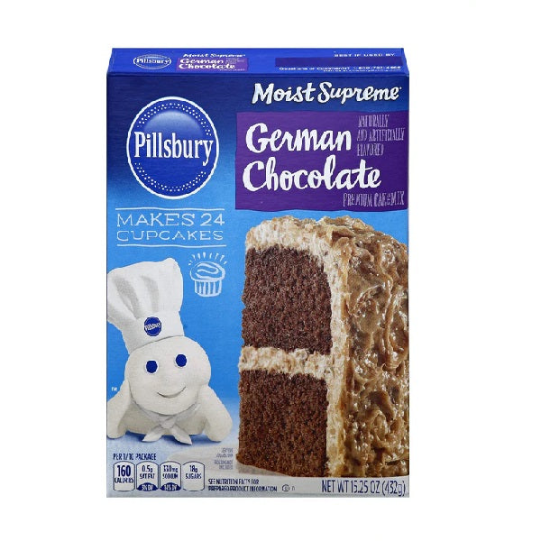 Pillsbury Mezcla de torta de  Chocolate alemán supremo húmedo - 432 g