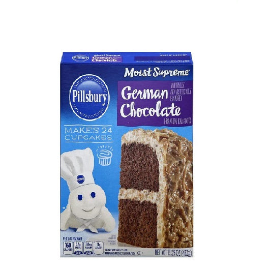 Pillsbury Mezcla de torta de  Chocolate alemán supremo húmedo - 432 g