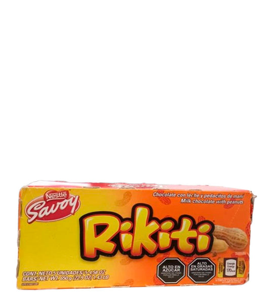 Nestle Savoy Rikiti chocolate con leche y pedacitos de maní 5 unidades 650g