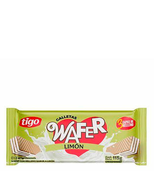 Tigo Wafer Galletas con relleno sabor a limón 115g