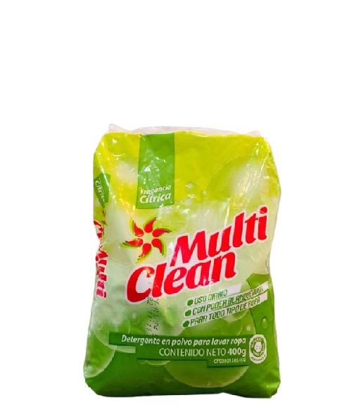 Multi Clean Detergente En Polvo Fragancia Cítrica 400g