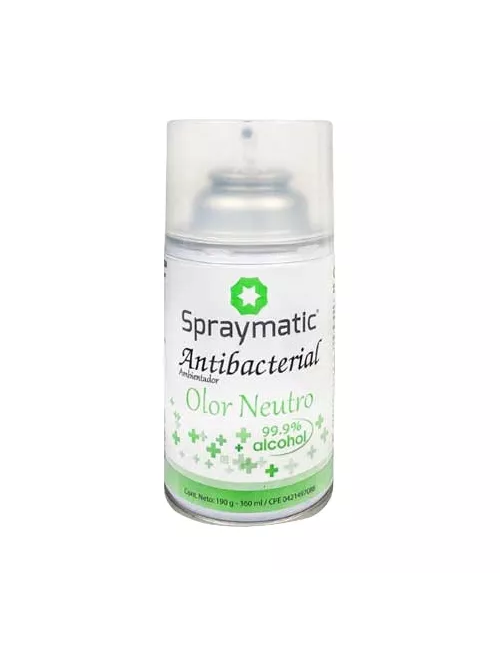 Spraymatic Ambientador Antibacterial Olor Neutro 99,9% Alcohol 360ml