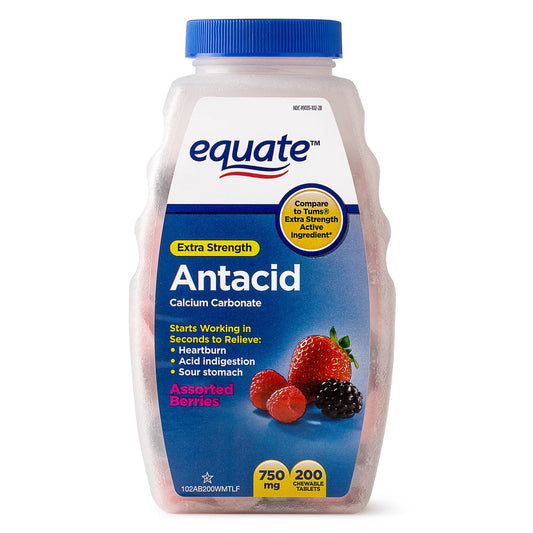 Equate  Antiacido Ultra Strength - Assorted Berries (Presentación 72 tabletas)