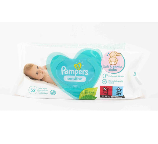 Pampers Sensitive Soft & Gentle Clean 52Pcs - Toallas Humedas Pampers