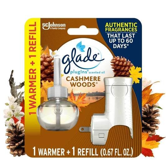 Glade Cashmere Woods  1 calentador + 1 recambio 19,80 ml