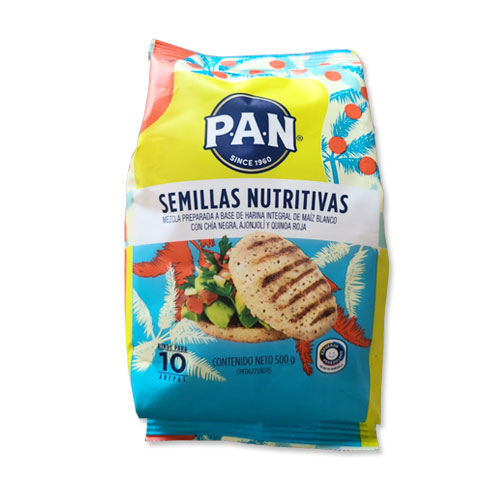 Pan Semillas Nutritivas Mezcla Preparada A Base De Harina Integral Y Maíz Blanco 500g