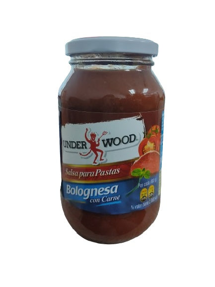 Under Wood Salsa para pastas Bolognesa con carne 490g