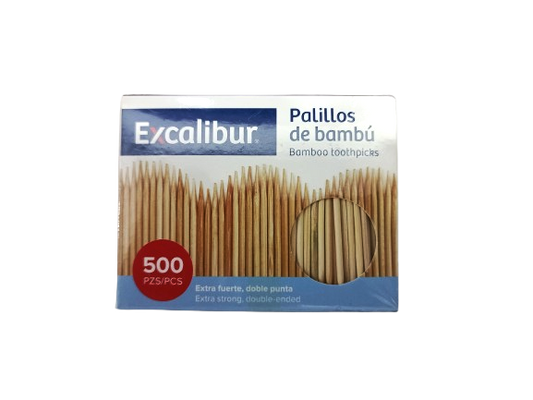 Excalibur Palillos De Bambú Baboo Toothpicks 500 Pzs