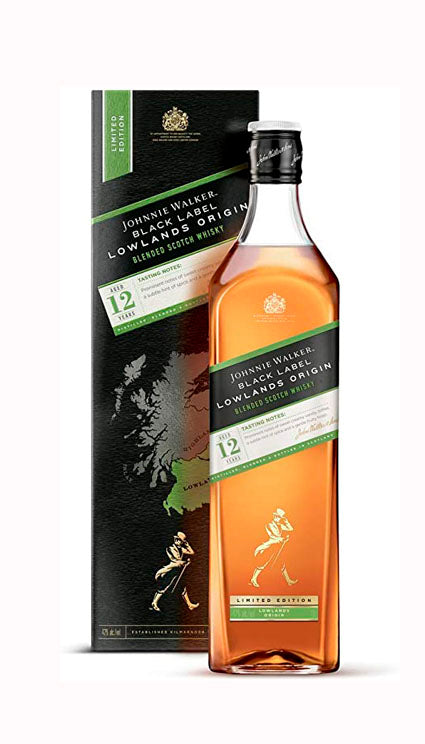 Johnnie Walker black label lowlands origin 12 años