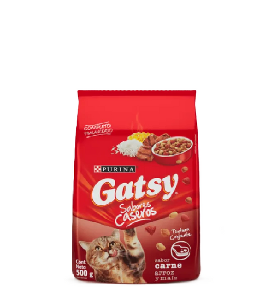 Purina Gatsy Sabor a Carne con Arroz y Maíz 500 g