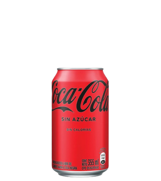 Coca-Cola Sin azúcar/sabor a cola negra - Bebida gaseosa en lata 355ml