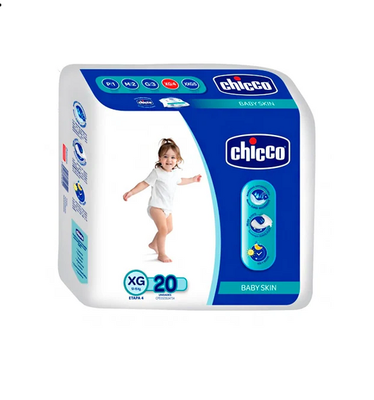 Chicco Pañales Desechables Baby Skin XG 12-15Kg 20 Und